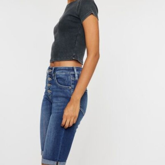 Hazel Blues® |  Kancan Cat's Whiskers Button Fly Denim Shorts - Picture 6 of 14